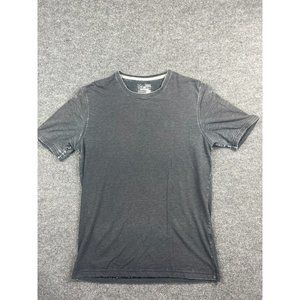 Under Armour Heat Gear T Shirt Men's Large Gray Short Sleeve Loose Distressed
